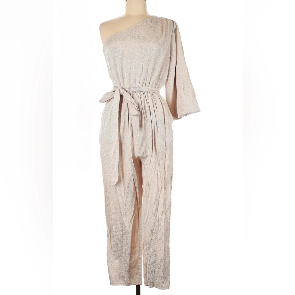 BCBMAXAZRIA Metallic One Shoulder
Jumpsuit - Picture 6 of 16